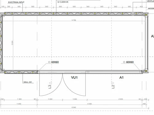 CABINA MONOLOCALE 13,7 M2