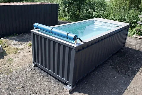 PISCINA CONTAINER 20 PIEDI JET SWIMMING GRIGIO ANTRACITE