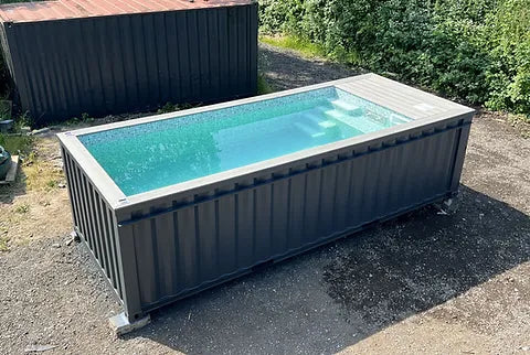 PISCINA CONTAINER 20 PIEDI JET SWIMMING GRIGIO ANTRACITE