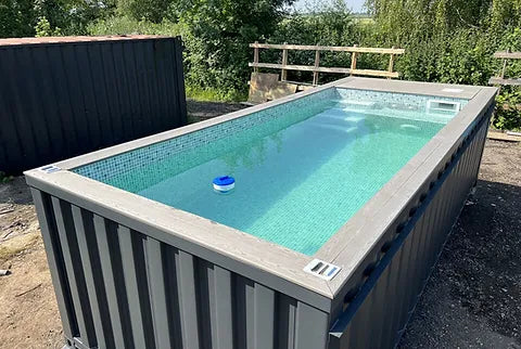 PISCINA CONTAINER 20 PIEDI JET SWIMMING GRIGIO ANTRACITE