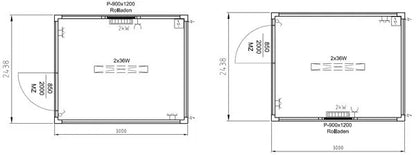 MODULO CONTAINER DA 10 PIEDI + 1 FINESTRA + 1 PORTA